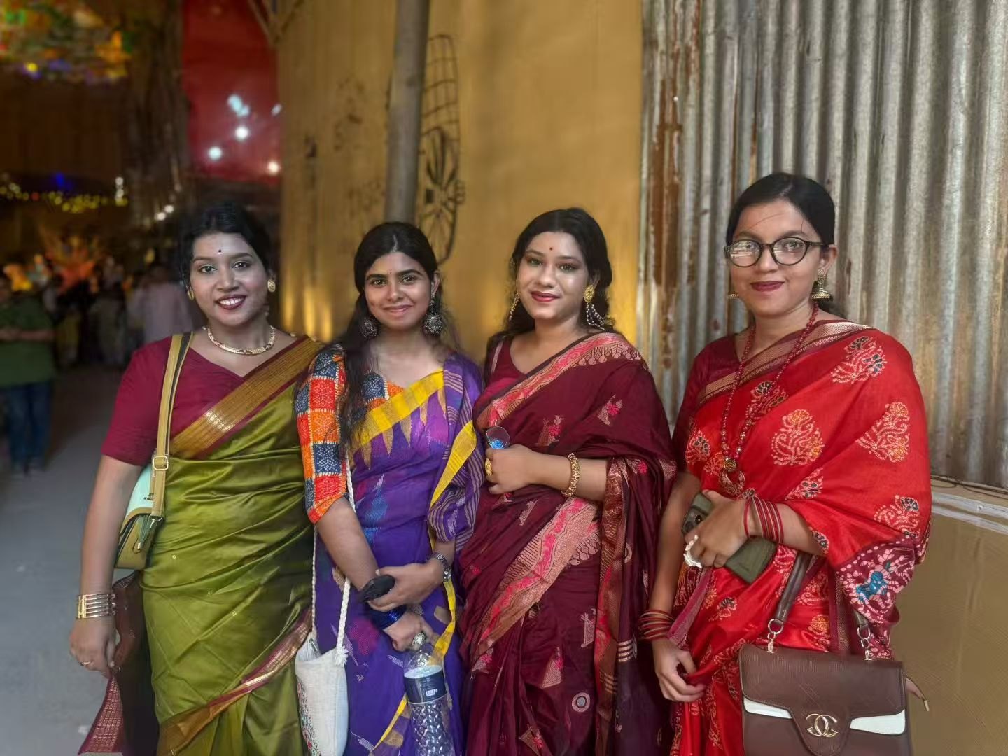 Colourful saris and an encounter during Durga Puja.