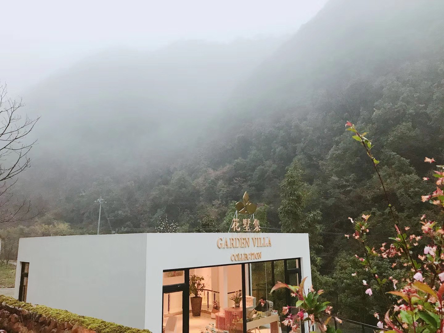 Mist and the entrance in the historical archive.