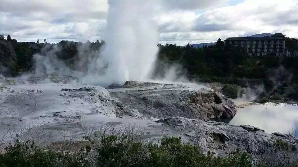 Geothermal activity photographed on the journey.